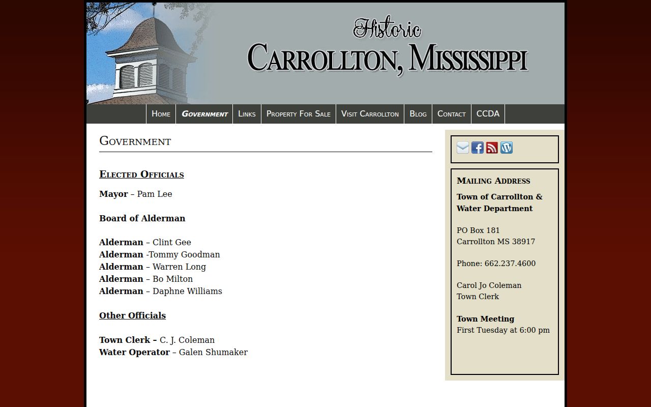 Carroll County court calendar source from the official Town of Carrollton government page