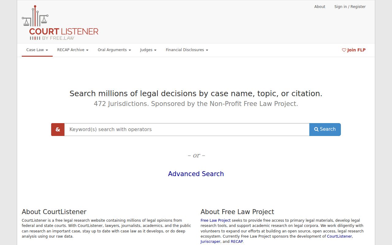 Carroll County court records source showing CourtListener and RECAP federal record access