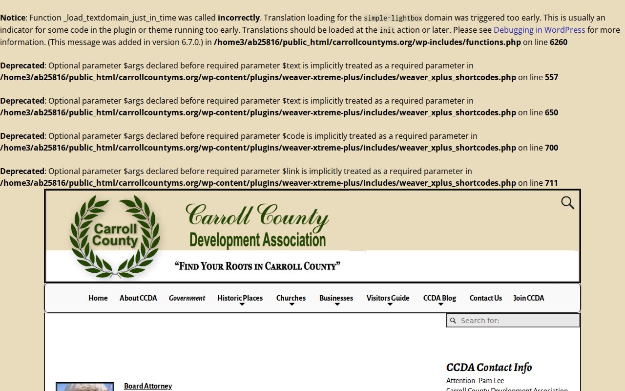 Carroll County criminal docket clerk contacts on the official county officials page