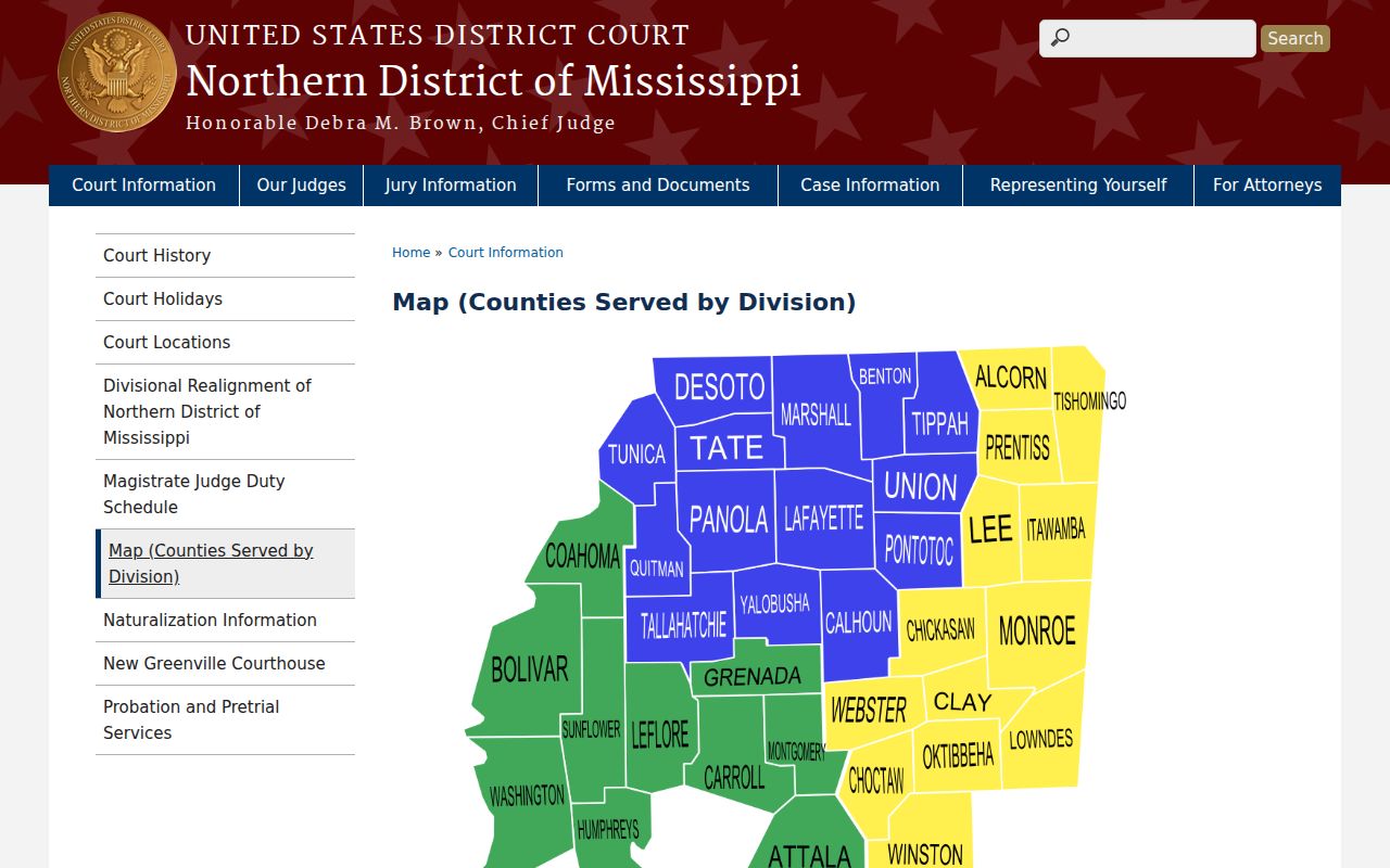 Carroll County court docket federal Greenville Division map